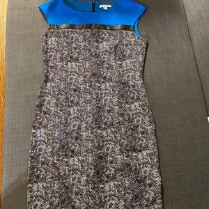 New York & Company Blue & Patterned Dress: Small